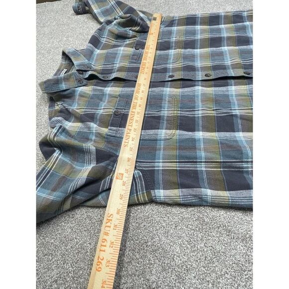 Duluth Trading Co Mens Button Down Heavy Flannel Plaid sz 2XL XXLARGE Shacket - Picture 5 of 12